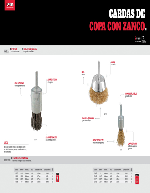 Copa Carda C845 Carda copa ondulada alambre fino 1