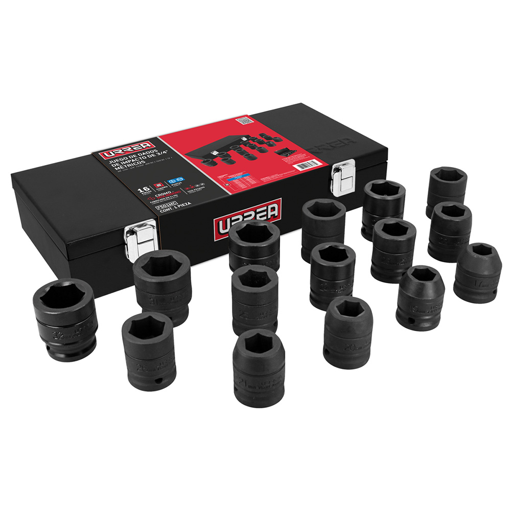 Juego De Llaves De Impacto Magnéticas Grey Pneumatic 3/8" - 13 Piezas, Métricas, 7-19 Mm, #1213MG